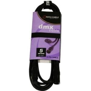 Accu-Cable DMX kabel met 5-pins XLR connectoren, 5 meter