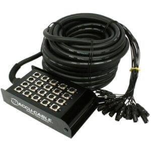 Accu-Cable 16+4 XLR Multikabel met een stageblok, 30 meter