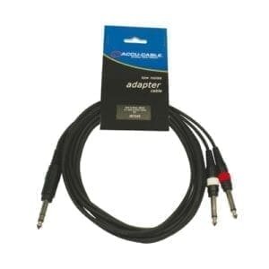 Accu-Cable 6,3mm Jack stereo male - 2 x 6,3mm Jack mono male verloopkabel, 3 meter