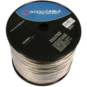 Accu-Cable Luidsprekerkabel 2 x 4mm2, 100 meter (op rol), transparant