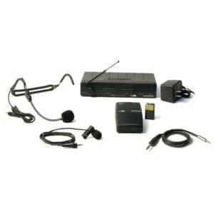 Samson Stage5T - Set met 1 beltpack, 1 ontvanger, 2 microfoons en 1 gitaarkabel