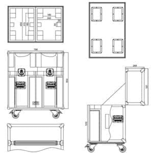 Caymon FCA250 flightcase 2 x MAC250