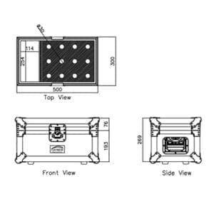 Caymon FCMC12 flightcase voor 12 microfoons