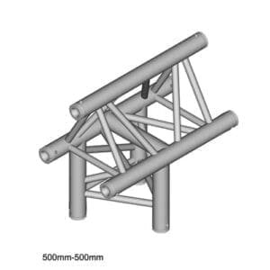 Duratruss DT 33 T37-T 3-weg truss koppelstuk, Recht Apex Up + Omlaag