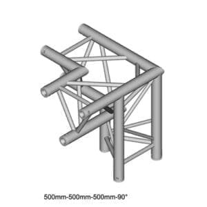 Duratruss DT 33 C34-LD Trusshoek 90 Apex Down + rechts omlaag Duratruss DT 33 J&H licht en geluid
