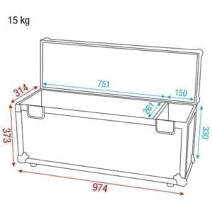 DAP LCA-PIX2 - Flightcase voor 4 Showtec Pixel Pixel Bar 8 COB-25384