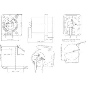 Neutrik NLJ2MD H - Speakon en Jack combo chassis-25674