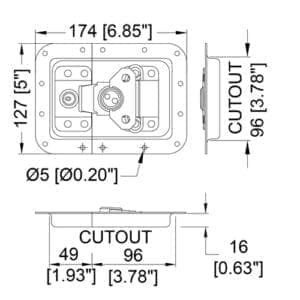 Groot vlinderslot in schotel, afsluitbaar