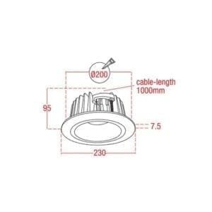 Artecta Bern-205WW - Inbouw plafondspot met een 40W warm witte LED-25988