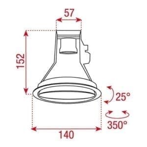 Artecta Madrid-30W - Lamphouder voor een par 30 gasontladingslamp met een E27 fitting-26119