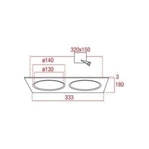 Artecta Madrid-2W - Frame voor 2 lamphouders