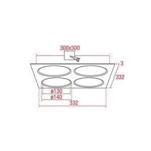 Artecta Madrid-4W - Frame voor 4 lamphouders