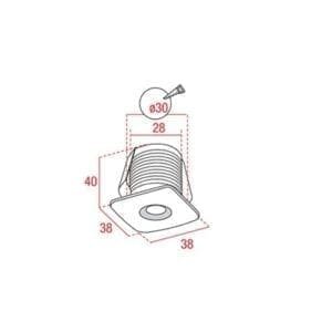 Artecta Iowa-2SQ W WW - Inbouw LED plafondspotje