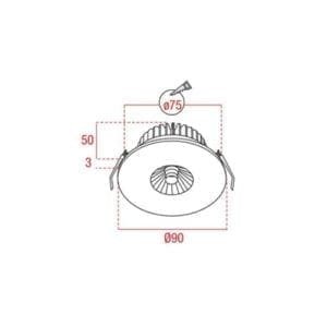 Artecta Halifax-90 WW - Inbouw LED plafondspot met een warm witte LED (700 mA)-26360