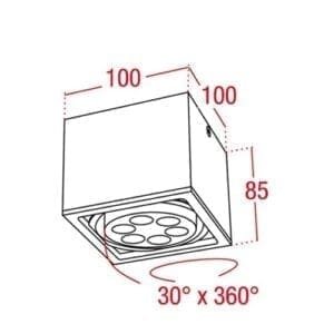 Artecta Tokyo-6WW - Opbouw LED plafondspot 6 1W warm witte LED's-28914