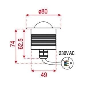 Artecta Volos-2WW - Inbouw LED spotje met een 3W warm witte LED-30049
