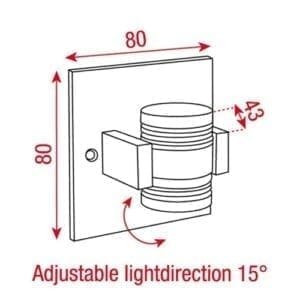 Artecta Trento-2 - Dubbele LED muurspot-28935