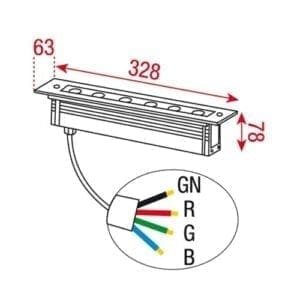 Artecta Tromsø-18 RGB - Inbouw LED muurlamp met 6 3W RGB LED's