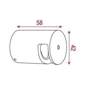 Artecta Aalborg-R-WW - Opbouw LED muurspotje met een 1W warm witte LED-28945