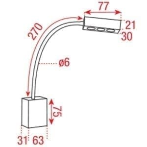 Artecta Parma-3 - LED leeslamp met 3 1W warm witte LED's (muurmontage)