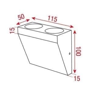 Artecta Detroit-2 WW - Dubbele LED muurspot-26769