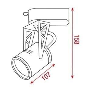 Artecta London-B - Plafondspotje met een 1-fase track adapter, zwart