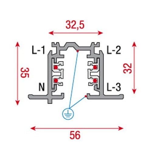 Artecta 3-fase track met een rand (1000 mm), zilvergrijs _Uit assortiment J&H licht en geluid 4 Artecta 3-fase track met een rand (1000 mm), zilvergrijs _Uit assortiment J&H licht en geluid 4