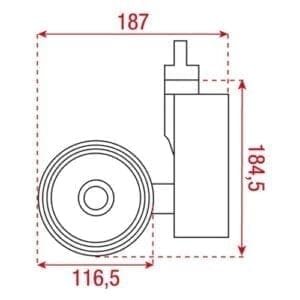 Artecta Milano-3B70 - Plafondspotje met een 3-fase track adapter, zwart
