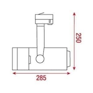 Artecta Monaco-3B45 - Plafondspotje met een 3-fase track adapter, zwart