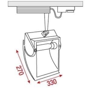 Artecta Zrich-2W - Wallwasher met een 3-fase track adapter, wit