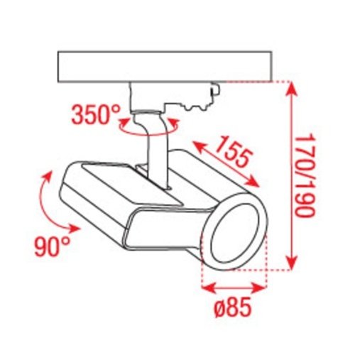 Artecta Napoli-16W – Plafondspotje met een 3-fase track adapter, wit _Uit assortiment J&H licht en geluid 3 Artecta Napoli-16W – Plafondspotje met een 3-fase track adapter, wit _Uit assortiment J&H licht en geluid 3