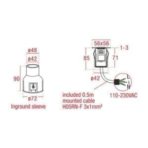 Artecta Panama-SQWW - LED grondspotje met een 2W warm witte LED-30173