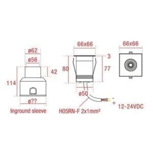 Artecta Laguna-SQ WW - LED grondspotje met een 5W warm witte LED-27169