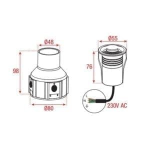Artecta Bogor-S2WW - LED grondspot (2 lichtrichtingen)-27184
