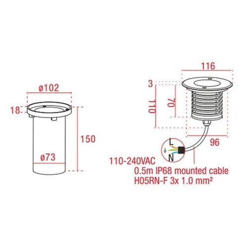 Artecta Vegas-T9R WW a-symmetric – LED grondspotje met 3 2W warm witte LED’s _Uit assortiment J&H licht en geluid 3 Artecta Vegas-T9R WW a-symmetric – LED grondspotje met 3 2W warm witte LED’s _Uit assortiment J&H licht en geluid 3
