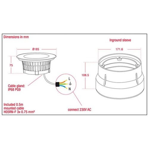 Artecta Utah-T12R WW a-symmetric – LED grondspot met een 12 1W warm witte LED’s _Uit assortiment J&H licht en geluid 6 Artecta Utah-T12R WW a-symmetric – LED grondspot met een 12 1W warm witte LED’s _Uit assortiment J&H licht en geluid 6