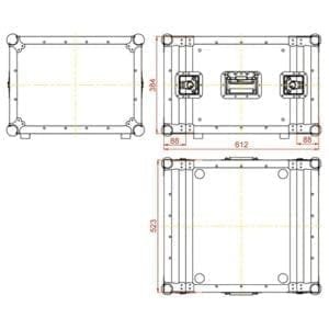 Accu-Case DDR-PRO8 Professionele dubbel deksel rackcase, 8 HE-369