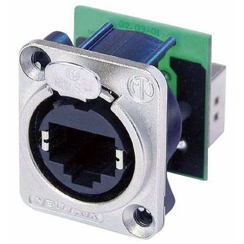 Neutrik NE8FDPBD Ethercon chassis, D-size, Nikkel _Uit assortiment J&H licht en geluid Neutrik NE8FDPBD Ethercon chassis, D-size, Nikkel _Uit assortiment J&H licht en geluid