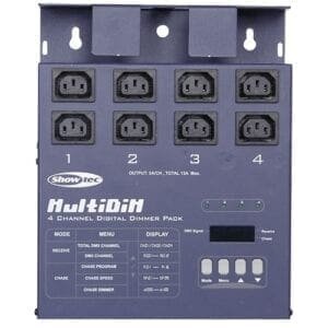 Showtec MultiDim MKII, 4 kanaals DMX Dimmerpack, IEC uitgangen