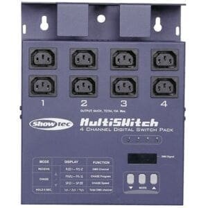 Showtec MultiSwitch, 4 kanaals switchpack, IEC uitgangen