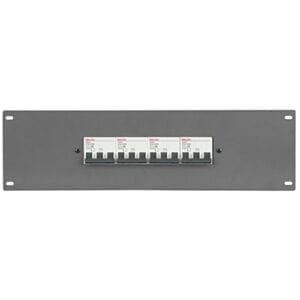 Showtec PDP-F4163 19 inch paneel met 4 3-fase 16A circuitbreakers