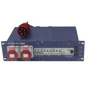 Showtec PS-3202 Krachtstroomverdeler, 5-pins CEE 32A - 6 x Schuko / 2 x 5-pins CEE 16A / 5-pins CEE 32A