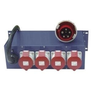 Showtec PS-6304 Krachtstroomverdeler, 5-pins CEE 63A - 4 x 5-pins CEE 32A