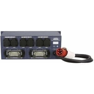 Showtec PSA-3212M Krachtstroomverdeler, 5-pins CEE 32A - 6 x Schuko / 2 x 16-pins multipin