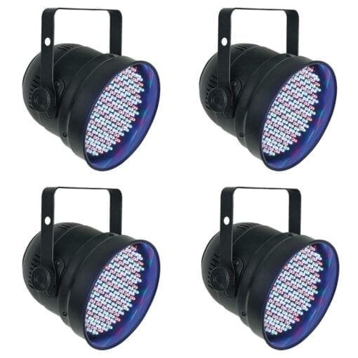 Showtec LED Par 56 Zwart (set van 4 stuks) _Uit assortiment J&H licht en geluid