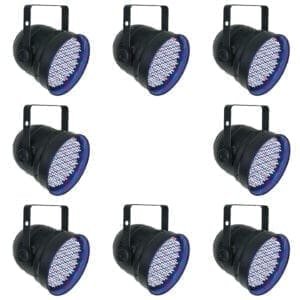Showtec LED Par 56 Zwart (set van 8 stuks) _Uit assortiment J&H licht en geluid