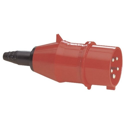 Showtec CEE 5-polige 32A male connector rood _Uit assortiment J&H licht en geluid Showtec CEE 5-polige 32A male connector rood _Uit assortiment J&H licht en geluid