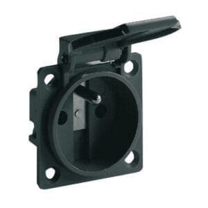 Showtec CEE7/V chassis met klepje, zwart