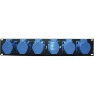 DAP 19 inch Connectorpaneel 2HE, 6 3-pins CEE aansluitingen