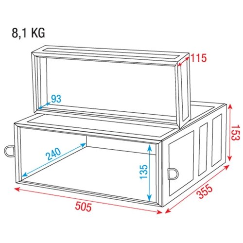 DAP Flightcase voor een dubbele CD-speler 3HE, blauw _Uit assortiment J&H licht en geluid 4 DAP Flightcase voor een dubbele CD-speler 3HE, blauw _Uit assortiment J&H licht en geluid 4